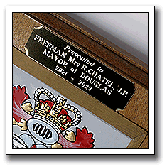 Past Mayor of Douglas Engraved Plate