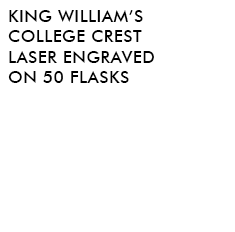 King William's College Crest Laser Engraved on 50 Flasks