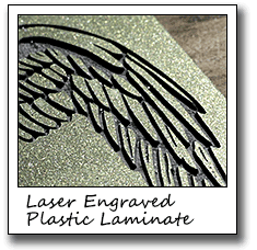 Laser engraved plastic laminate
