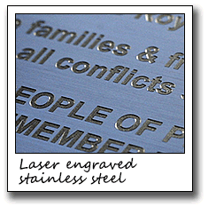 Stainless Steel Laser Engraved Sign